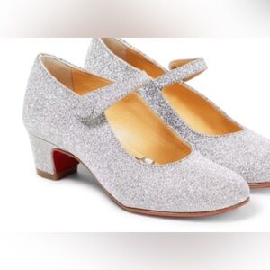 Worn 1x $545 Christian Louboutin Betsina glitter Maryjane Size 30/ US12